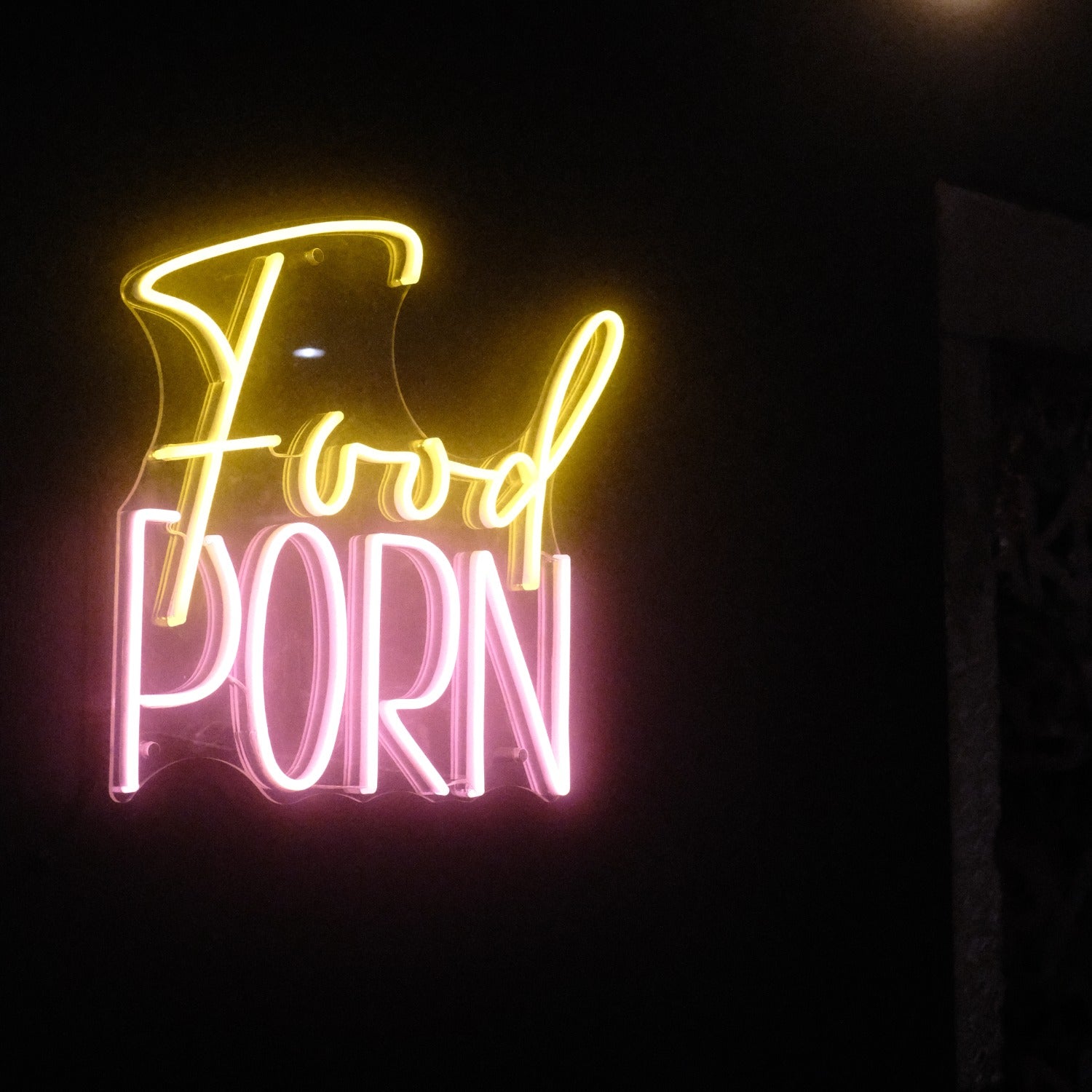 Food Porn, neon LED sign